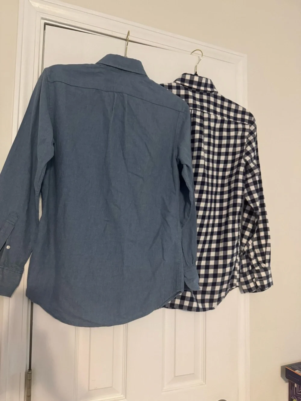 J.‎ Crew Men's Blue Solid and Navy White Gingham Button-Down Shirts